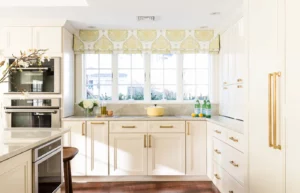 Glamour of White and Gold Kitchen Cabinets