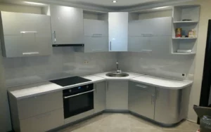 Kitchen with Aluminum Cabinets