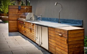 Waterproof wooden outdoor cabinet