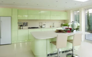 Pastel Green cabinets