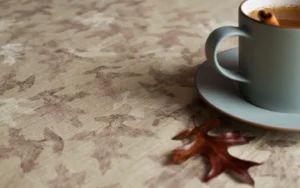 Leaf-Stamped Tablecloth