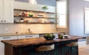 Open Shelving with Rustic Decor